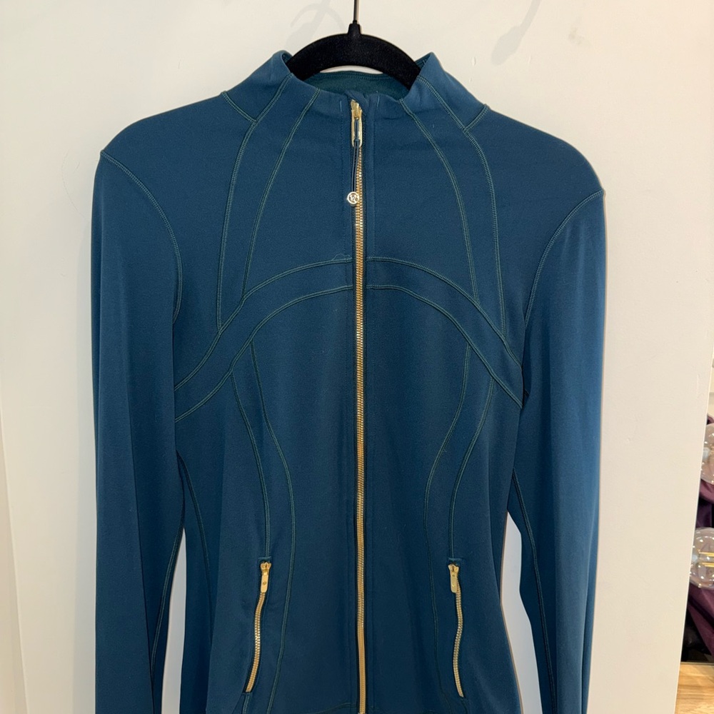 Lululemon Define Jacket – Size 8 – Deep Teal w/ Gold Zipper